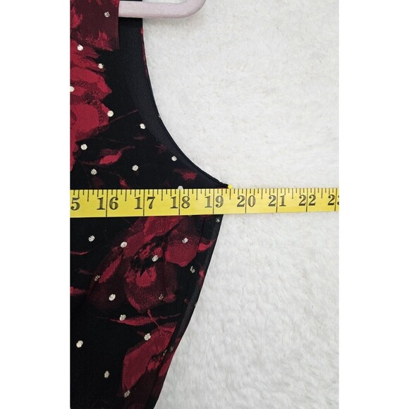 AlexaB Women Dress 10 Black Floral Print 100%Polyester Sleeveless Fit Flare Maxi - Picture 9 of 16